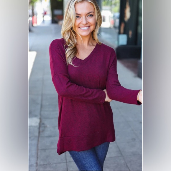 NWT BEESON RIVER BURGUNDY HACCI TOP - Picture 3 of 4